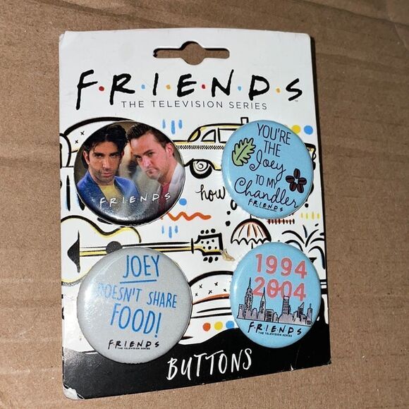 Friends The TV Series Licensed 1.25 Inch Button Set 87858BT4 - Picture 1 of 5